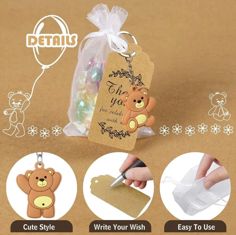 Teddy Bear Keyring Party Favour