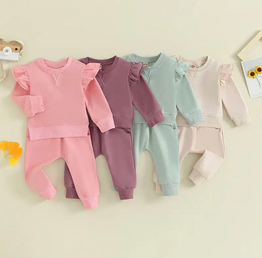 Shoulder Ruffle Tracksuit