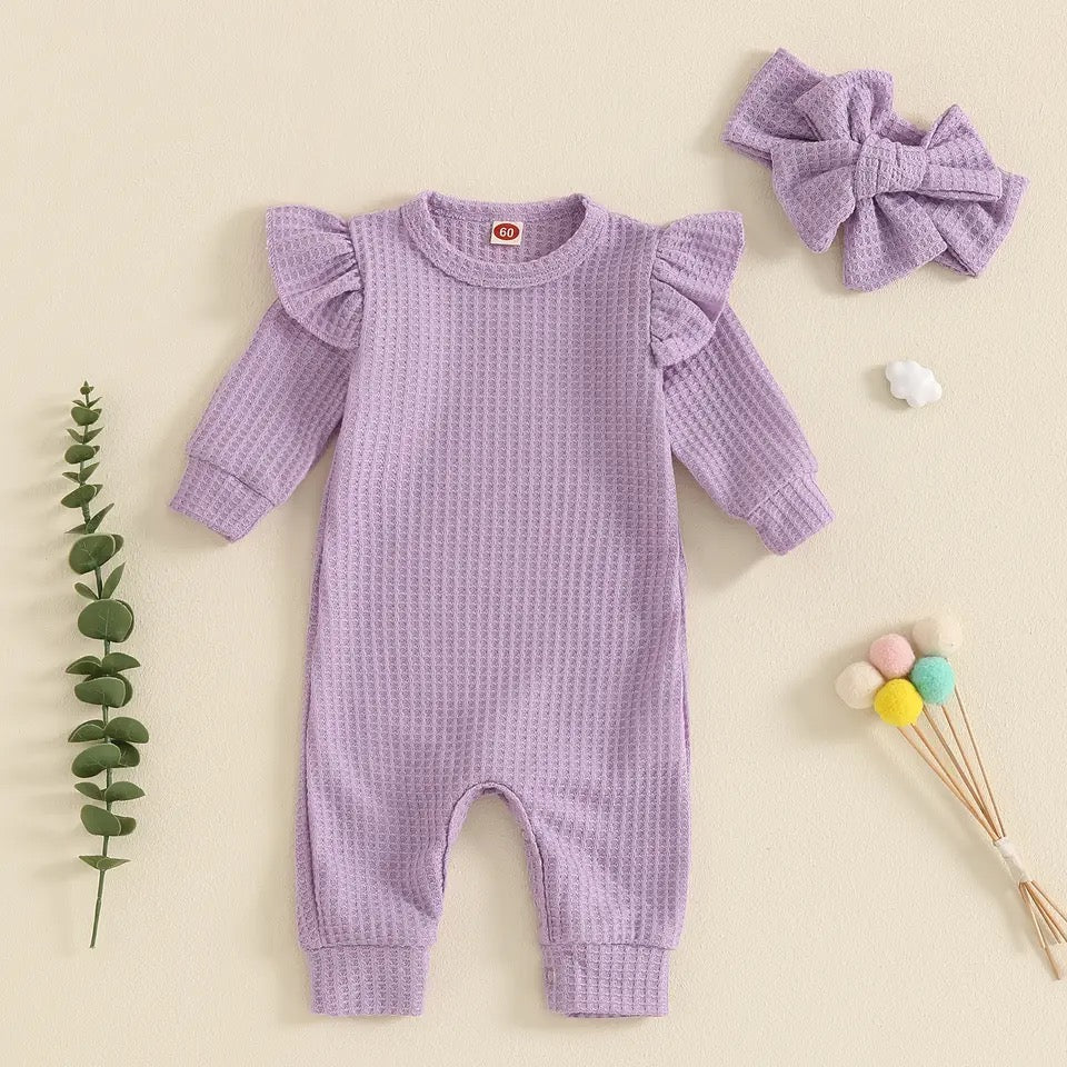 Waffle Babygrow & Headband