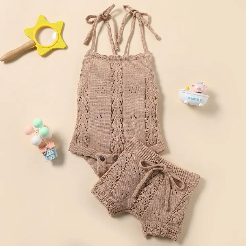 2 piece knit short set