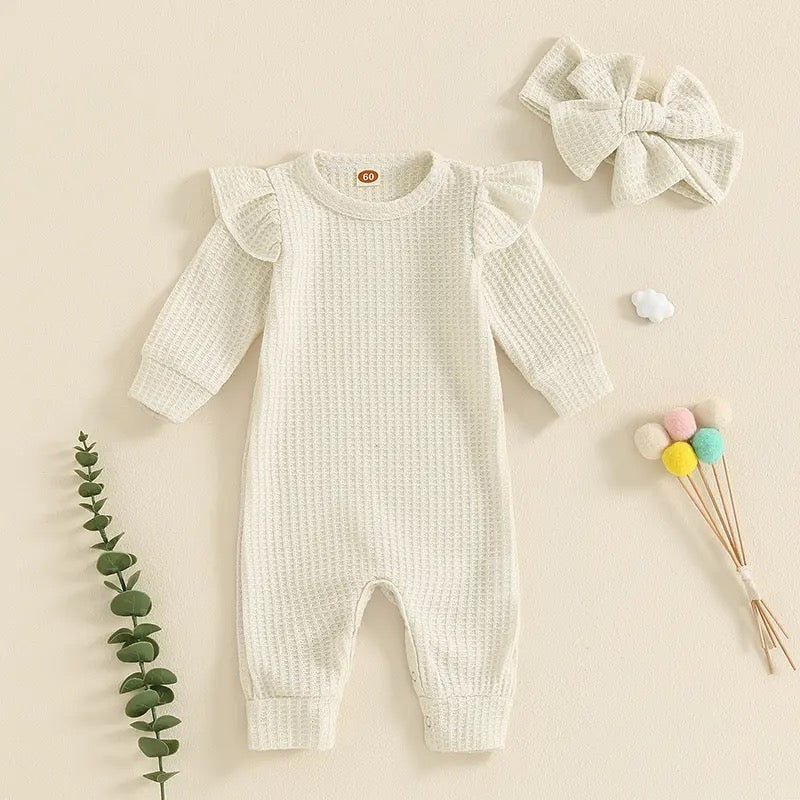 Waffle Babygrow & Headband