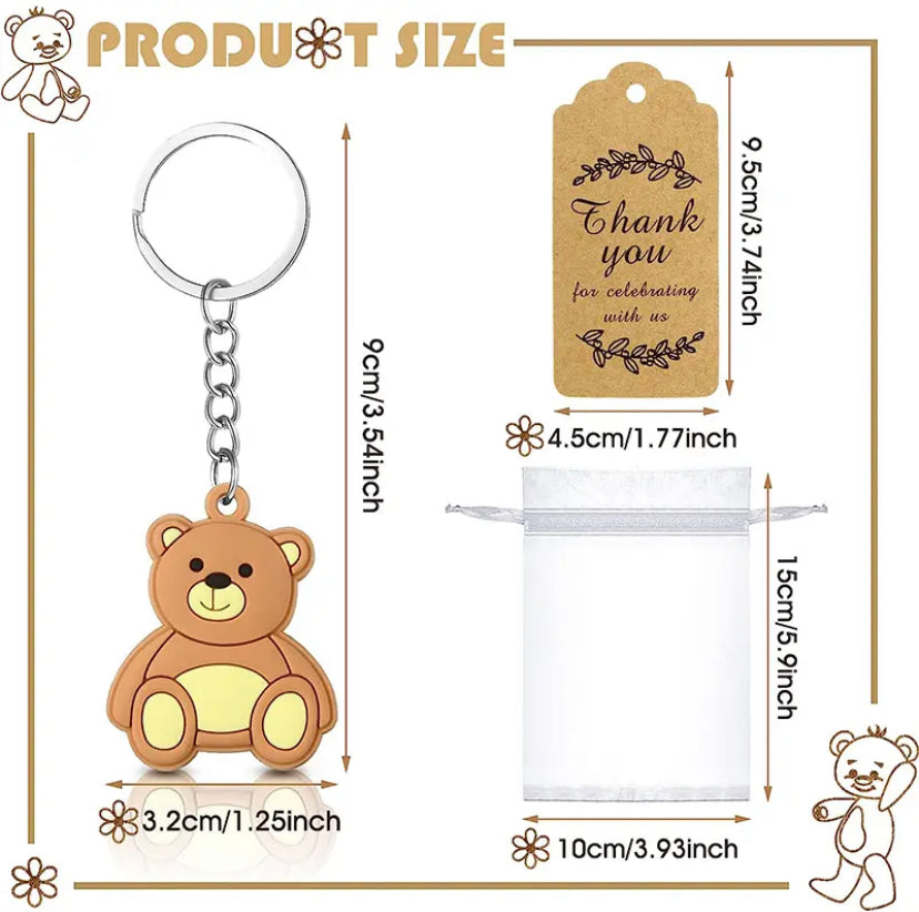 Teddy Bear Keyring Party Favour