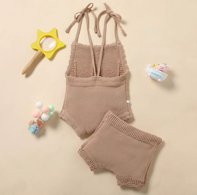 2 piece knit short set