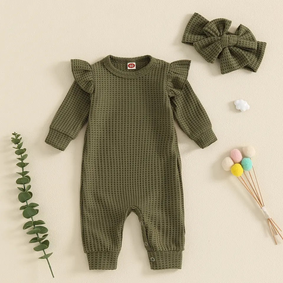 Waffle Babygrow & Headband