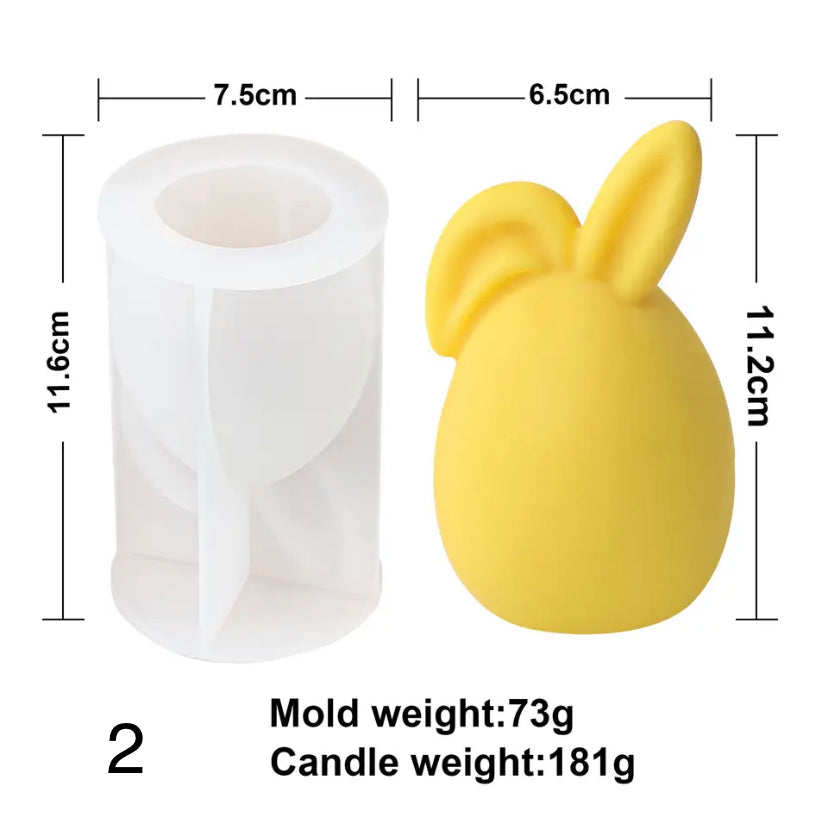 Bunny egg silicone mould - candle/soap