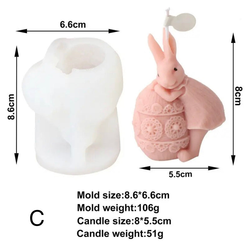 Bunny & Egg mould - soap/candle