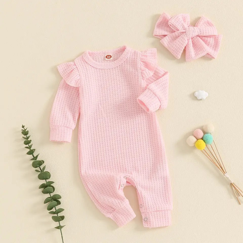 Waffle Babygrow & Headband