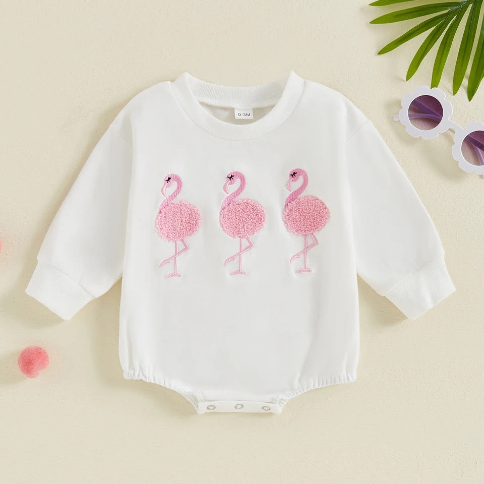 Flamingo / Ice cream Romper