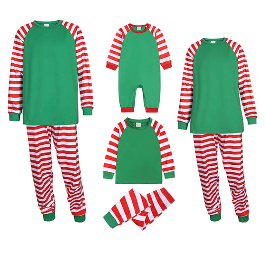 Green & Red Stripe  Family Christmas Pyjamas