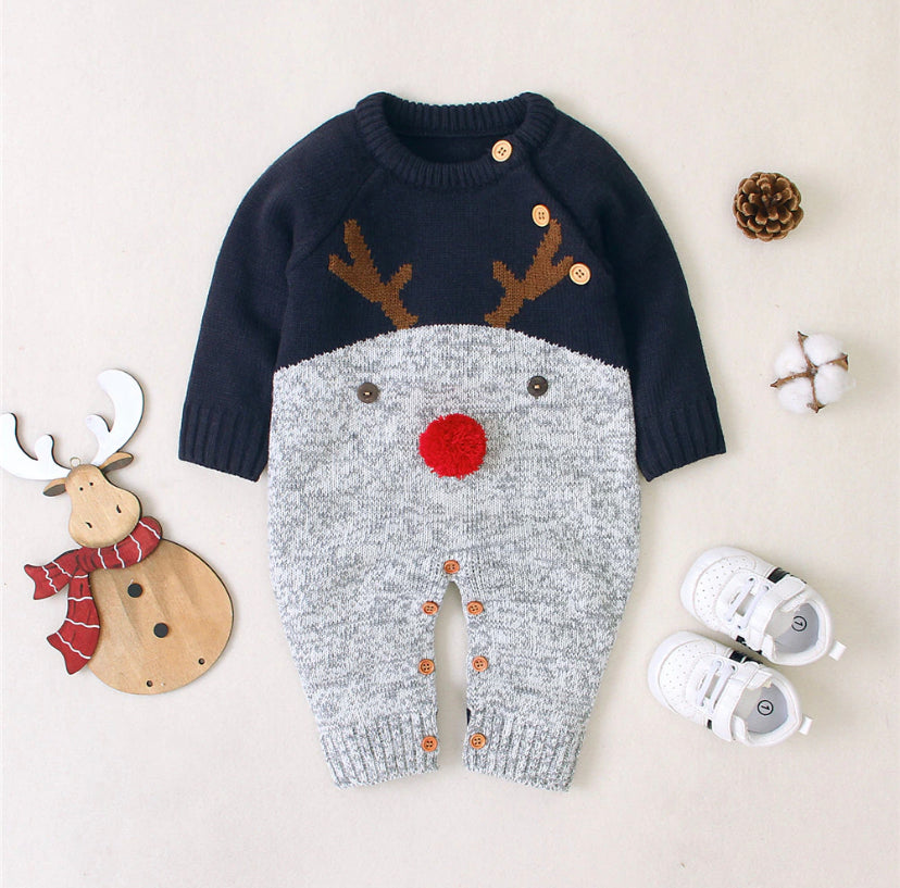 Reindeer Knitted Romper