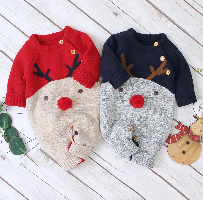 Reindeer Knitted Romper