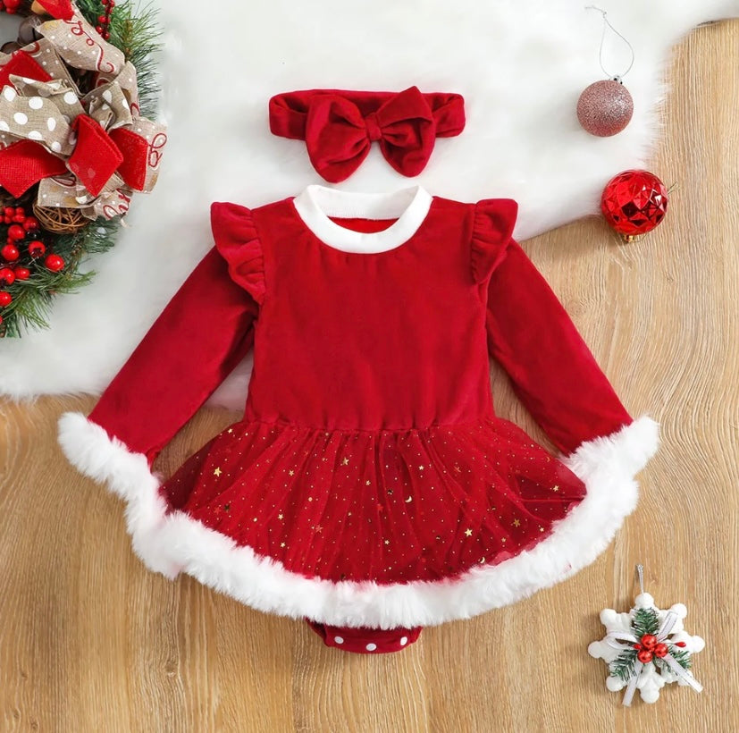 Red Velvet Romper & Headband